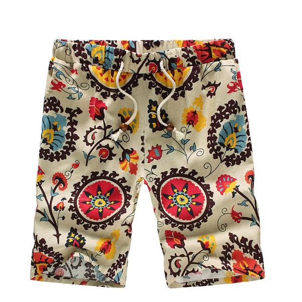 

brand hawaiian style men and women casual beach shorts summer new loose waist thin flowers shorts designer, White;black