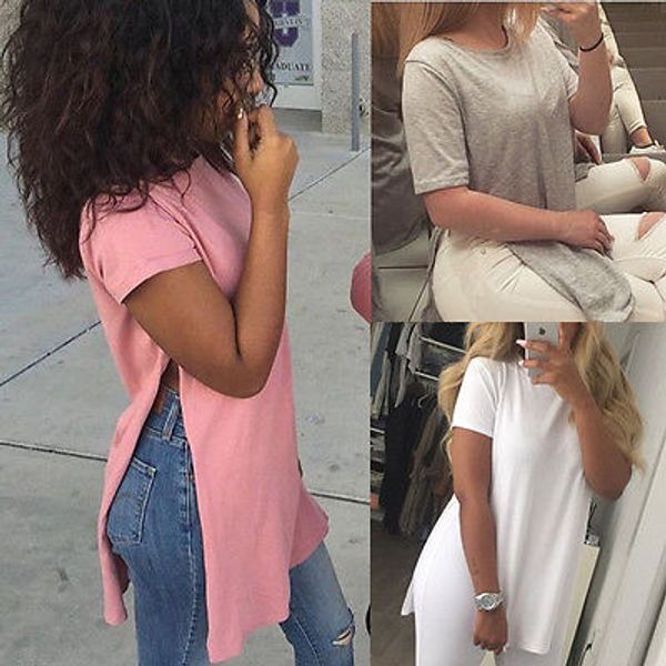 

2019 new fashion women summer loose short sleeve shirt ladies casual t-shirt, White