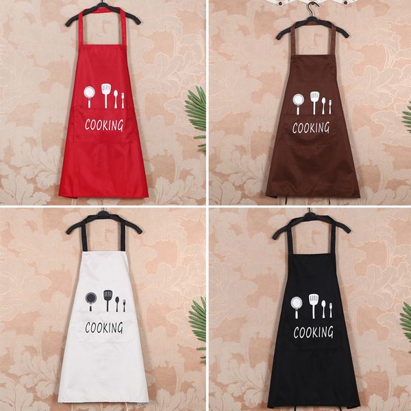 

dacron printed apron kitchen cooking halter sleeveless apron for men women 669