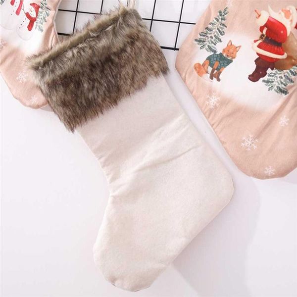 

xmas stockings decorative wall hanging christmas deer gifts bags santa stockings for party supplies favors