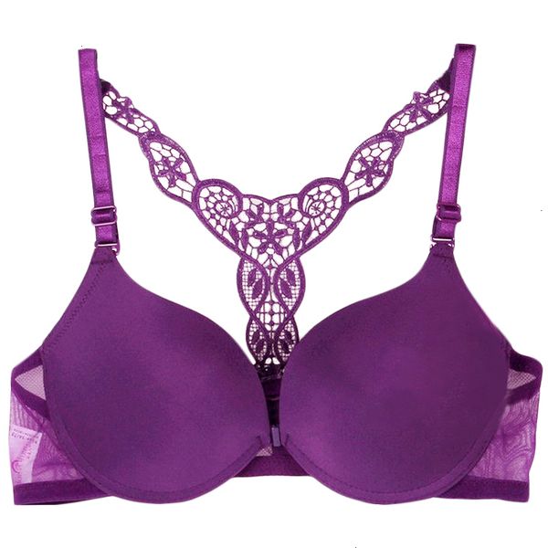 

бесшовные бюстгальтер femme lingeries женщин sexy передняя закрытие lace racer назад бесшовные женская кружева бюстгальтер racerback бюстгал, Red;black