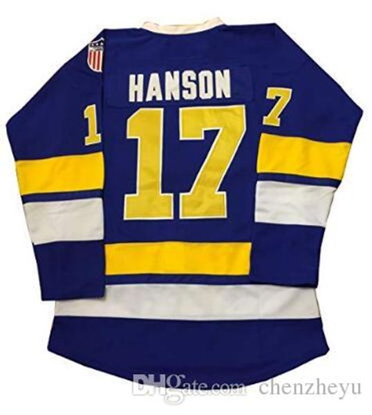 

men's Hanson Brothers Charlestown Hockey Jerseys 16 Jack 17 Steve 18 Jeff SlapShot Hockey Jerseys