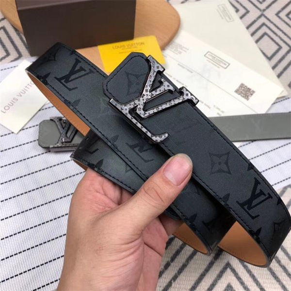 

Genuine leather men ca ual belt brand de ign mooth buckle male belt black color trap ceinture without box rt101