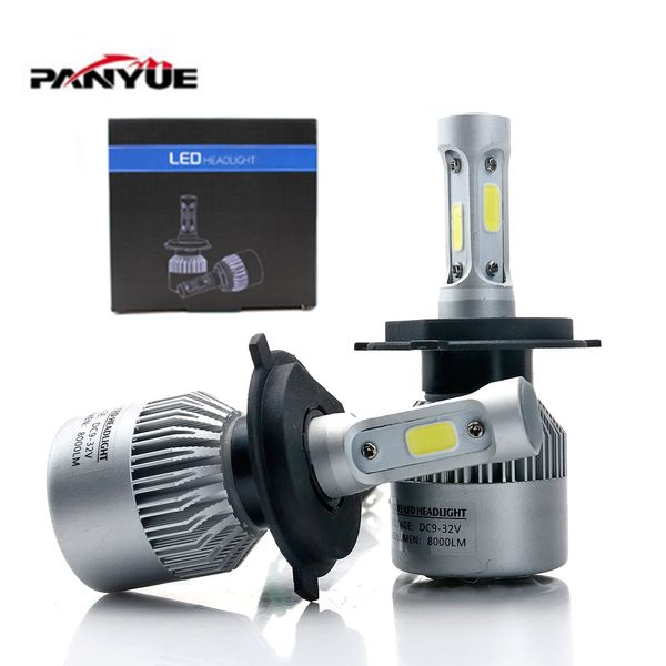 

panyue led car headlight 8000lm/set with 3 sides light h1 h3 h4 h7 h11 h13 h27 9004 hb3 9006 hb4 9007 hb5 led lamps bulbs