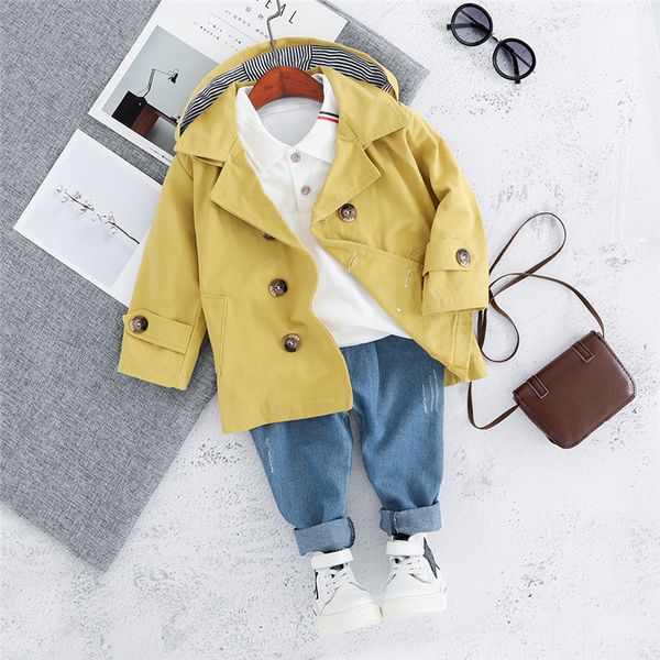 

hylkidhuose 2019 autumn baby boys clothing sets toddler infant clothes suits gentleman style coats t shirt pants child costume t200114, White