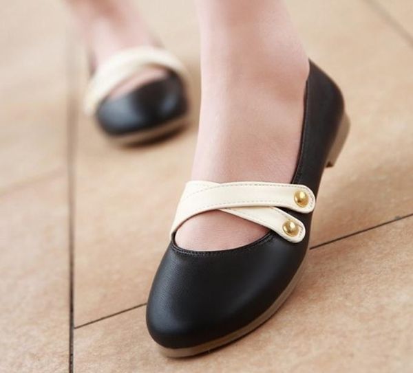 

2020 women's shoes in spring and autumn with new style fashion flat bottom round head@zx526, Black