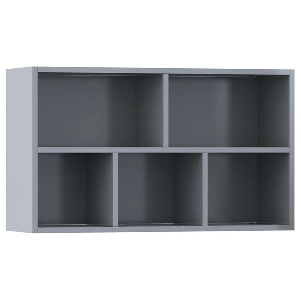 

bookcase / sideboard high-gloss gray 45 25 80 cm chipboard
