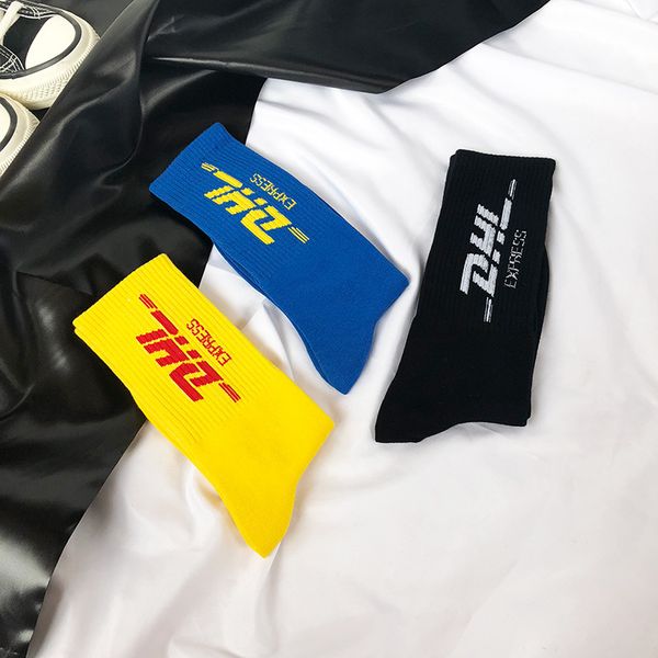 

fashion men women thick socks hip hop accessories stockings print cotton long sock size 4 colors, Black