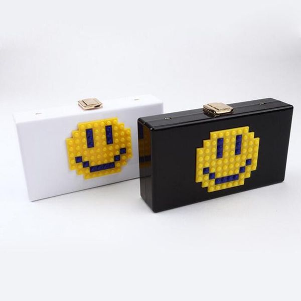 

дизайнер-новый smilly прибыть улыбка вечерние сумки qq выражение сумочка партия кошелек акриловые духи коробка пластиковые сумки посыльного