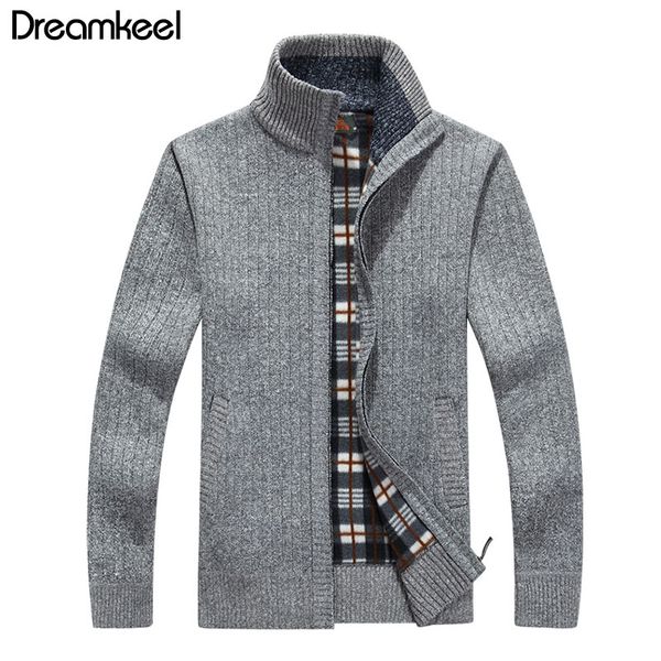 

2019 new winter mens sweater brand fashion stand collar slim fat zipper fleece casual sweatercoat men thicken sweater coat 3xl, White;black