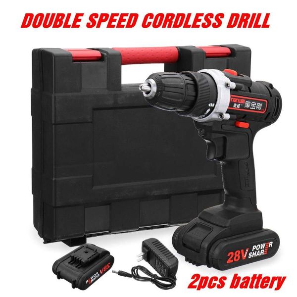 

1/2 battery charger cordless drill double speed 28v 1500rmp 35n.m torque electric screwdriver