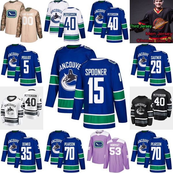 

15 Ryan Spooner Vancouver Canucks Elias Pettersson Bo Horvat Luke Schenn Brock Boeser Josh Leivo Tanner Pearson Ashton Sautner Demko Jersey