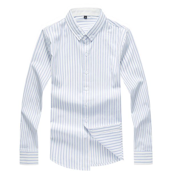 

mens striped shirt autumn new shirt men large size 7xl business casual shirts 2020 camisa masculina, White;black