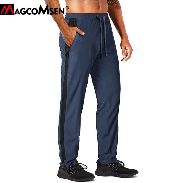 

magcomsen мужские joggers брюки summer casual быстрый сушки тренировочные штаны лоскутное regular fit drawstring упражнение sweatpants челов, Black