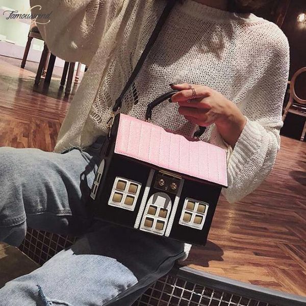 

women handbags purse pu leather designer fashion house shape casual women shoulder messenger bag bolsa feminina