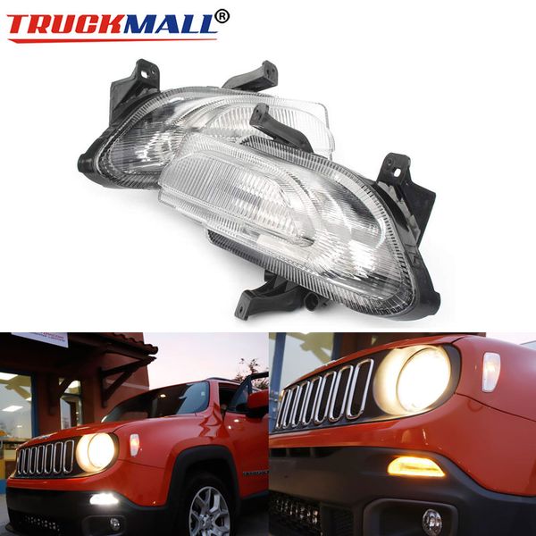 

for renegade 2015-2018 led lights with white daytime running light amber turn signal lamp replacement lighting (2pcs