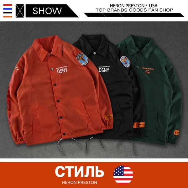 

Mens 2019 Luxury Designer Clothes Euramerican Hip-hop Popular Logo HERON PRESTON Jacket Fashion Hipster Embroidery Mens Designer Jackets