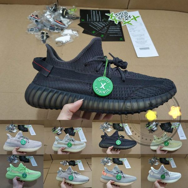 

2020 x stock kanye west v2 reflective running shoes women mens trainers black angel reflective sport jogging walking sneakers