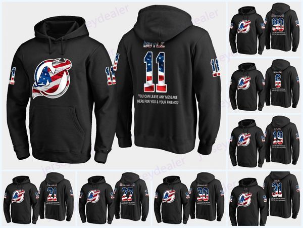 

86 jack hughes mens new jersey devils usa flag black hoodie jerseys 11 brian boyle 19 travis zajac 21 kyle palmie hockey hoodies sweatshirts, Black;red