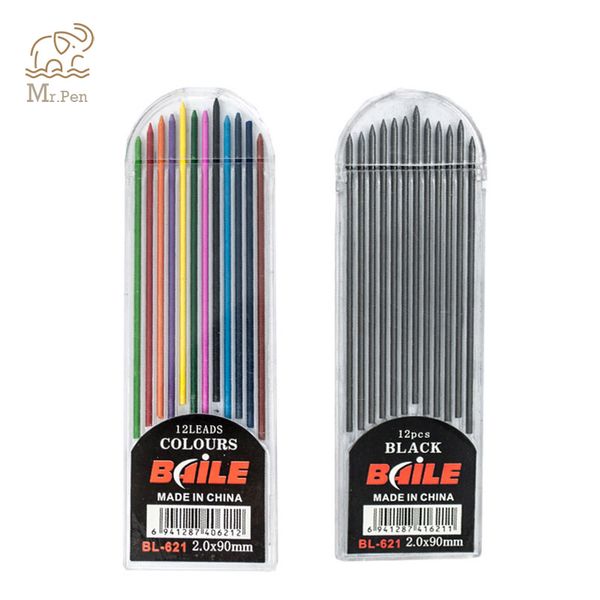 

professional drawing 12 colors 2b 2mm automatic lead core oil color lead refill art sketch school office pencil set stationery