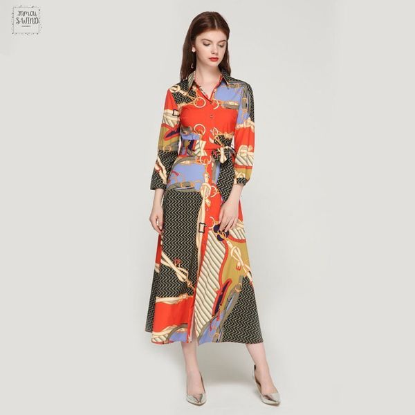 

elegant women print maxi dress bow dresses sashes long sleeve pleated flora printed dresses female office wear long designer clothes, Black;gray