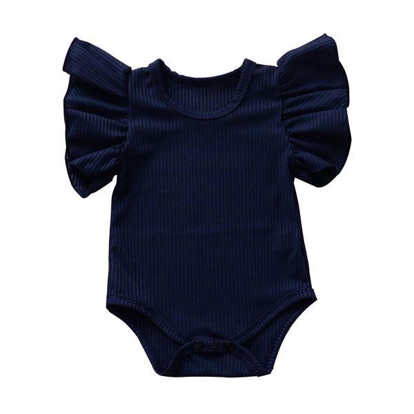 

newborn infant baby girl cotton romper jumpsuit short sleeve summer clothes outift clothing, Blue
