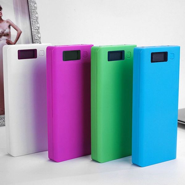 

k diy 8x18650 portable battery power bank shell case box lcd display dual usb power bank box