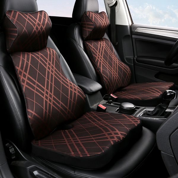 

kkysyelva memory foam lumbar support cushion for car and headrest neck pillow kit interior accessories