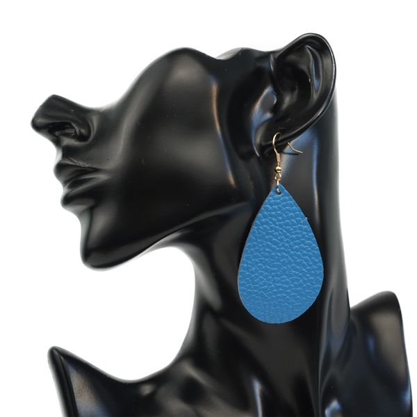 

многоцветные кожаные серьги для женщин teardrop solid color классический стиль натуральная кожа высокое качество заводские розетки drop ship, Silver
