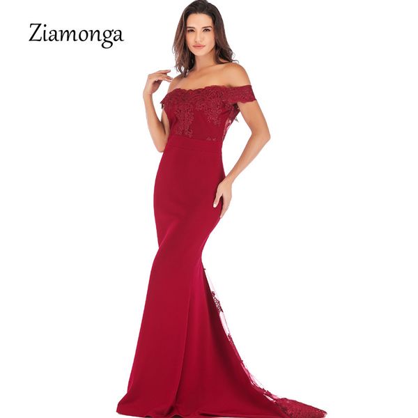 

ziamonga 2019 new dress backless fashion lace party women dress summer mermaid strapless elegant maxi dresses vestido longo, Black;pink