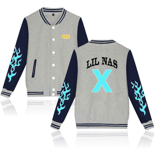 

2019 rapper lil nas x song old town road new 2d print casual baseball sweatshirt baseball jacket men/women clothes, Black;brown