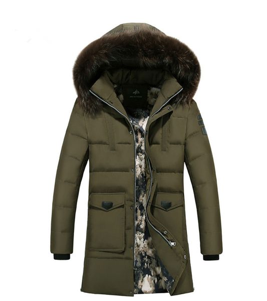 

selling men's cotton-padded clothes hooded mid-length youth cotton-padded clothes european and american-style, Black
