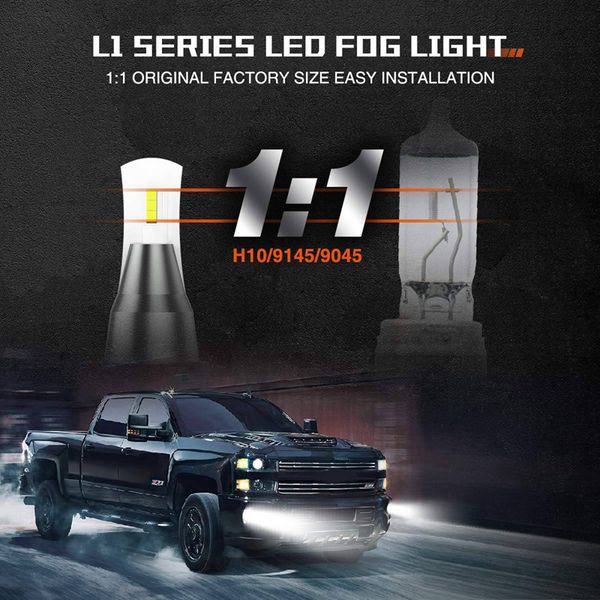 

2pcs 6 sides led headlight kit 9005 high low beam dob led bulb car lighting 3000k 6000k 8000k three colors car fog light