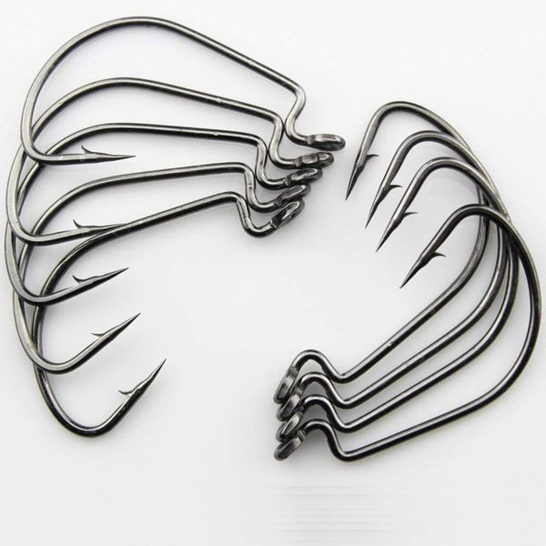 

50pcs/lot high carbon texas fishing hook sets # 2 1# 1/0# 2/0# 3/0# crank hook lure peche fishing tackle accessories