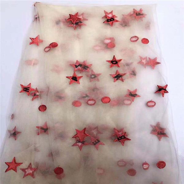 

fashion japanese and korean dot stars embroidered lace water-soluble embroidery lace water soluble shell fabric, Pink;blue