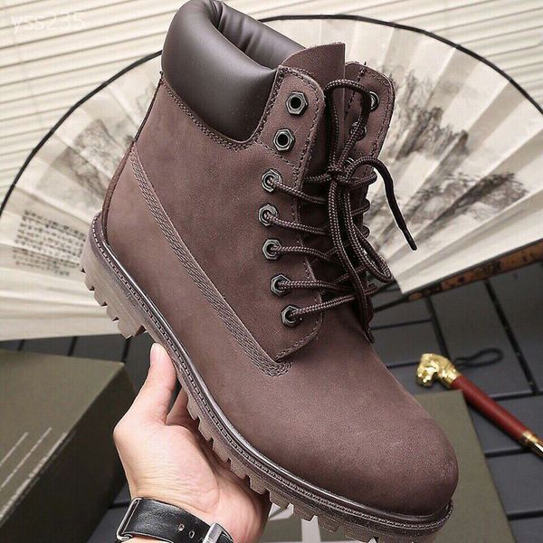 

europe and america outdoor non-slip kick not bad martin boots for men and women couple leather waterproof snow boots casual high-shoes, Black