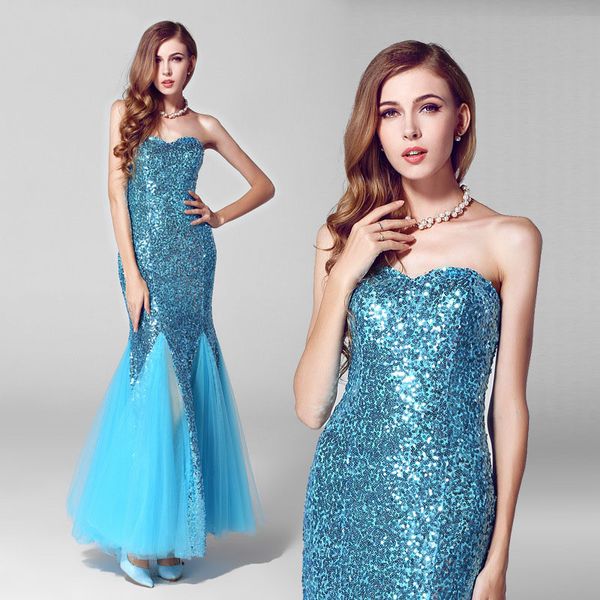 

малахитовый зеленый sequined тюль русалка милая пром платья 2020 тонкий длинные вечерние платья узелок платье партии royal blue lake синий, Black