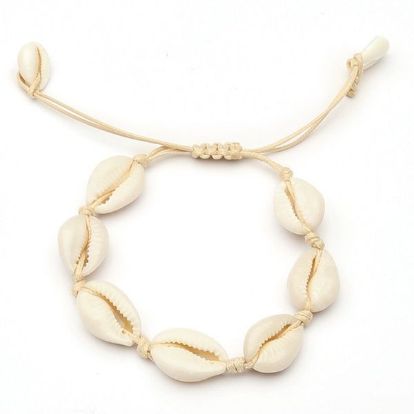 

Hot Sale Handmade Natural Seashell Hand Knit Bracelet Shells Bracelet Women Accessories Beaded Strand Bracelet Jewelry Friendship