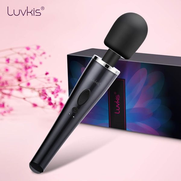 Luvkis 10 velocidade enorme Magic Wand Massager AV Vibrador impermeável Clit Vibrar Toy Sexo para mulheres adultas produtos Feminino carga USB Y200409