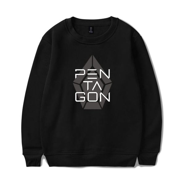 

new 2019 kpop pentagon album five senses 2d print o-neck sweatshirt harajuku round collar men/women sweatshirt plus size, Black