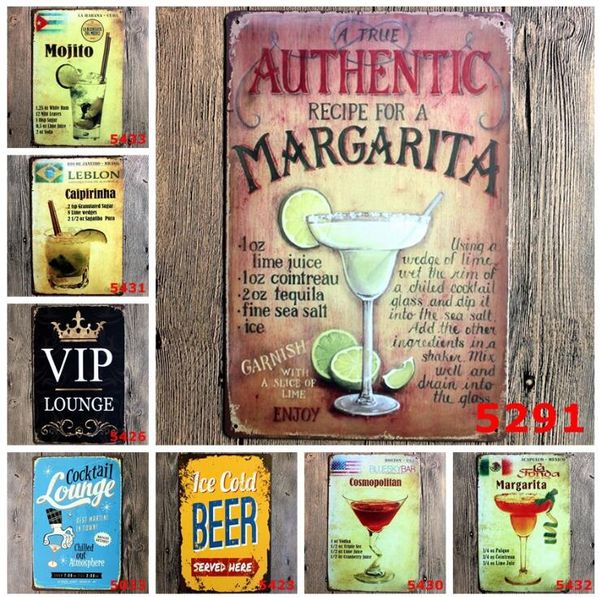 

8x12 inch alcohol signs cocktail beer swine whiskey martini vintage retro tin pub metal tin wall signs for home bar mancave decor