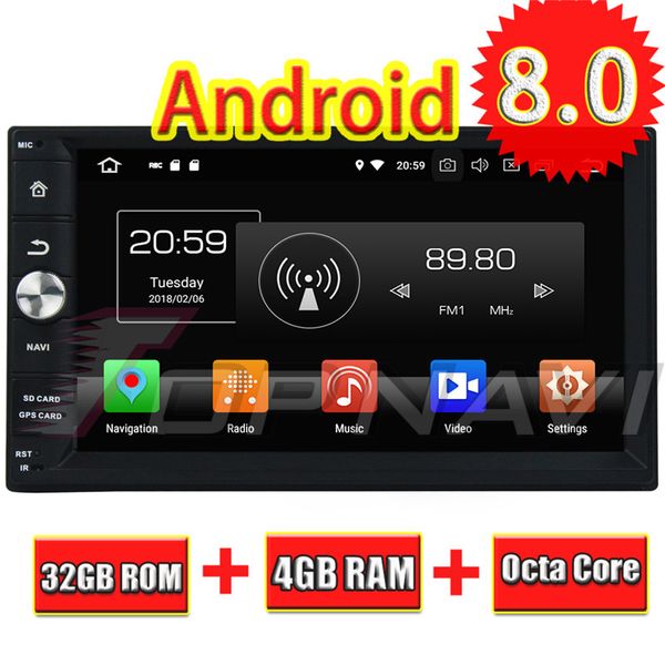 

avi 7'' octa core android 8.0 car multimedia player for universal audio radio stereo 2din gps navigation in dash mp3 no dvd