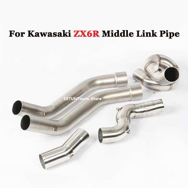 

motorcycle exhaust escape modified muffler middle link pipe slip on for zx6r 636 2004-2008 2009 2010 2011 2012-2017