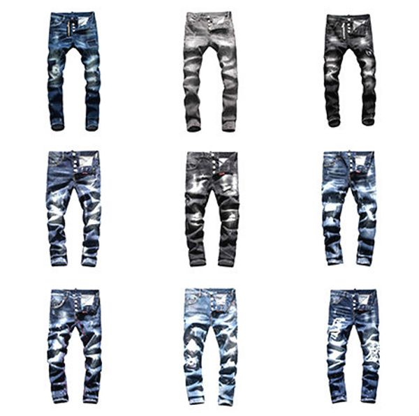 

Brand d 2 men de igner jean d2 jean men denim black jean embroidery pant fa hion hole trou er italy ize 44 54