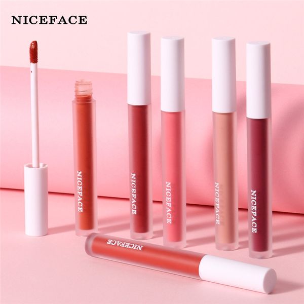 

niceface 12 colors matte lipstick super waterproof liquid lipstick velvet lipgloss lip gloss beauty pink red lip makeup