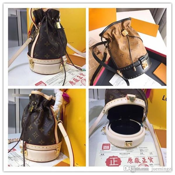 

lovuitto petit noe trunk monograms leather hand tote m43509 size: 13.5 x 22.0 x 13.5cm