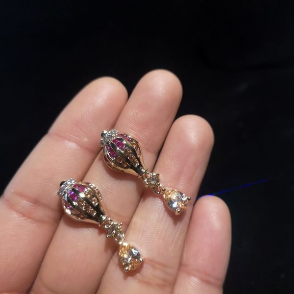

fashion- sterling silver needle anti-allergic ear drop heater earrings female zircon personality creative temperament ear drop