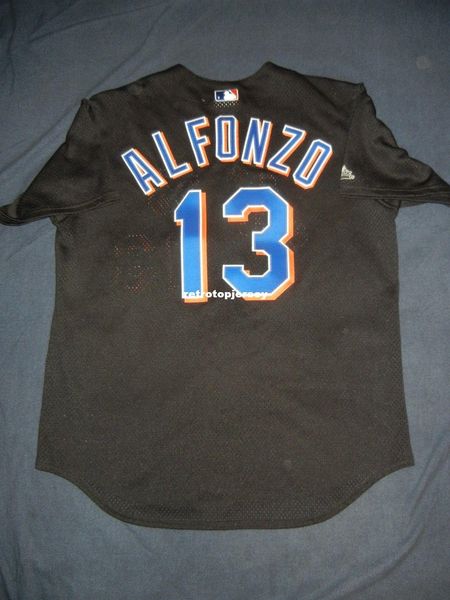 

retro #13 edgardo alfonzo new york majestic batting practice bp jersey piazza mens stitched baseball jerseys, Black;blue