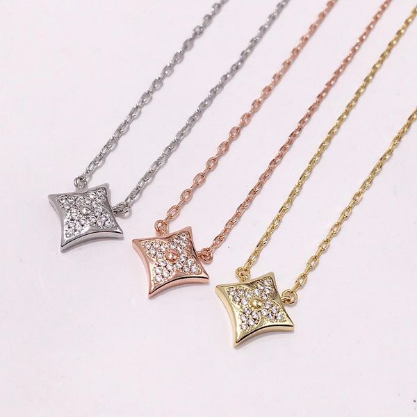 

2017 fashion brand stainless steel rose gold plated small square love pendant necklace for women party gif8, Silver
