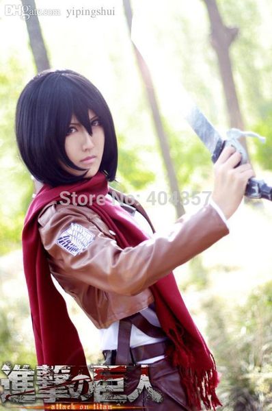 Großhandels-Anime-Angriff auf Titan Shingeki no Kyojin Cosplay Mikasa Ackerman Schal